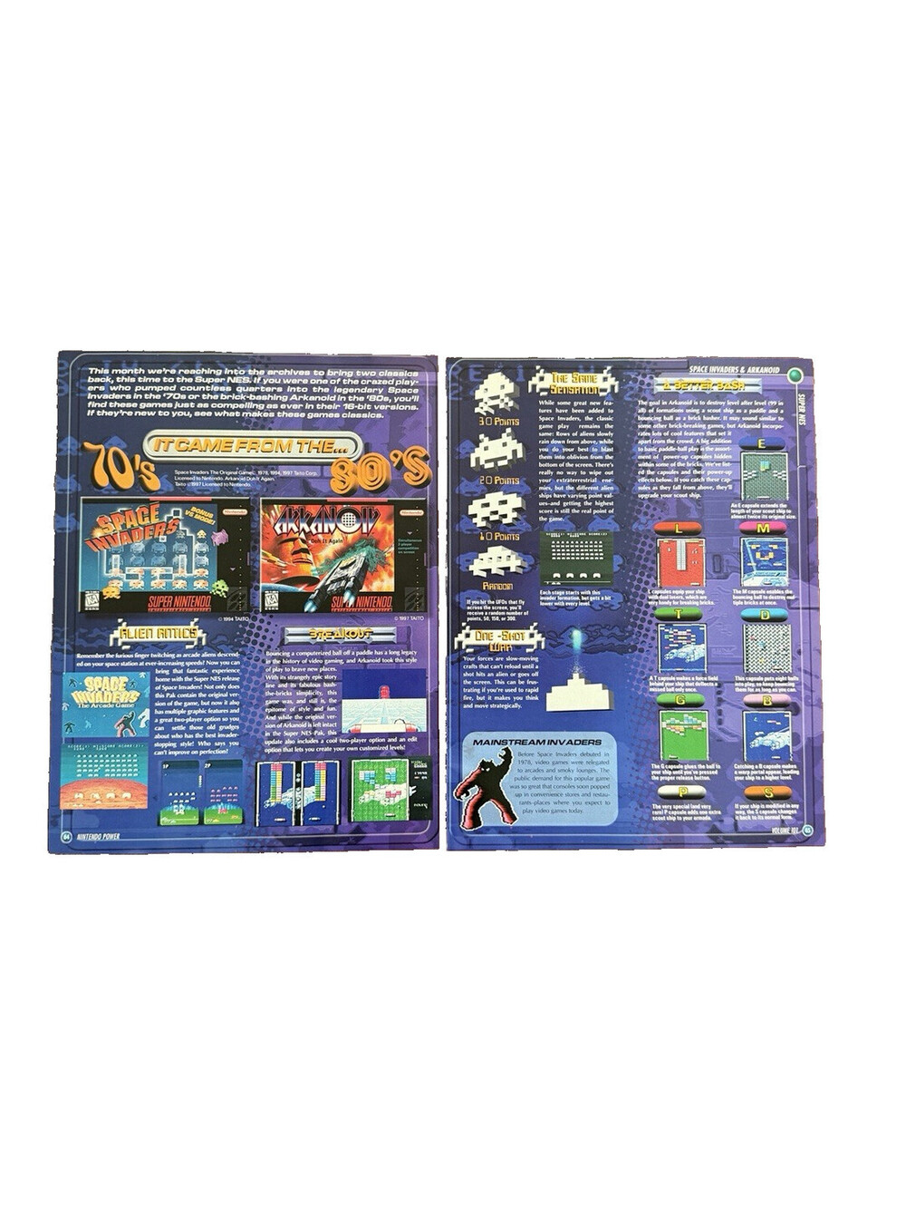 It Came From The 70s & 80s Space Invaders Arkanoid Print Ad Nintendo SNES Retro